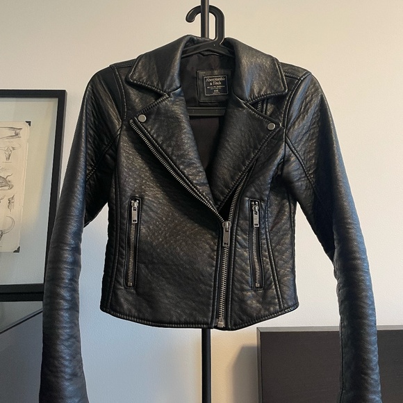 Abercrombie & Fitch Vegan Leather Moto Jacket - Picture 1 of 7